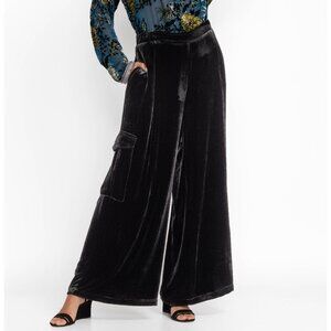 NWT Johnny Was Zatima Silk Velvet Cargo Pant Pants Eggplant Purple- Size M